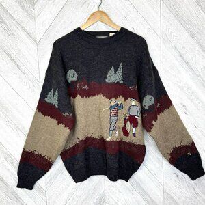 Vintage Arnold Palmer Sweater Mens Large Knit Golf Applique Pullover Grandpa Dad
